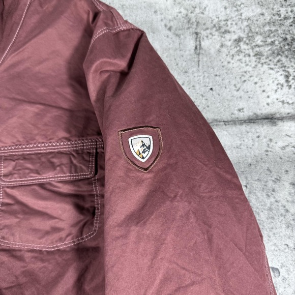 Kuhl Projekt Jacket Womens Large Maroon Hooded Quilted Lined Outdoor Coat Casual - Picture 2 of 8